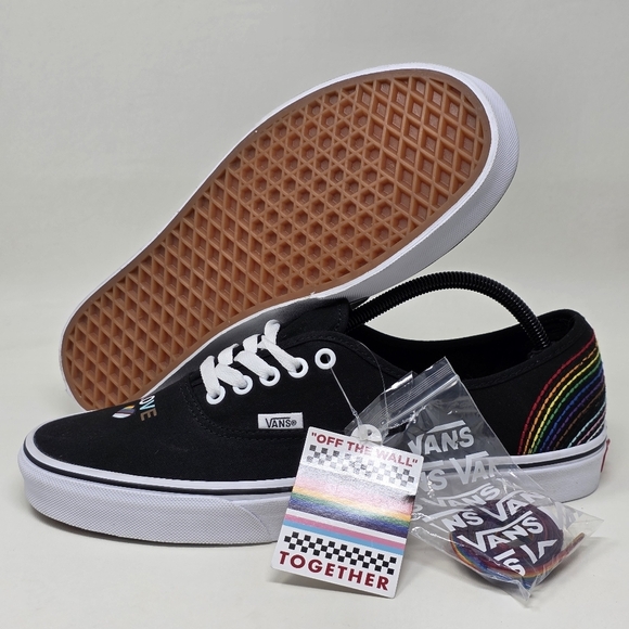 Vans Slip Ons Low Top Embroidery on Heels LGBTQ Sneakers Men's Size 11 New - Picture 1 of 9